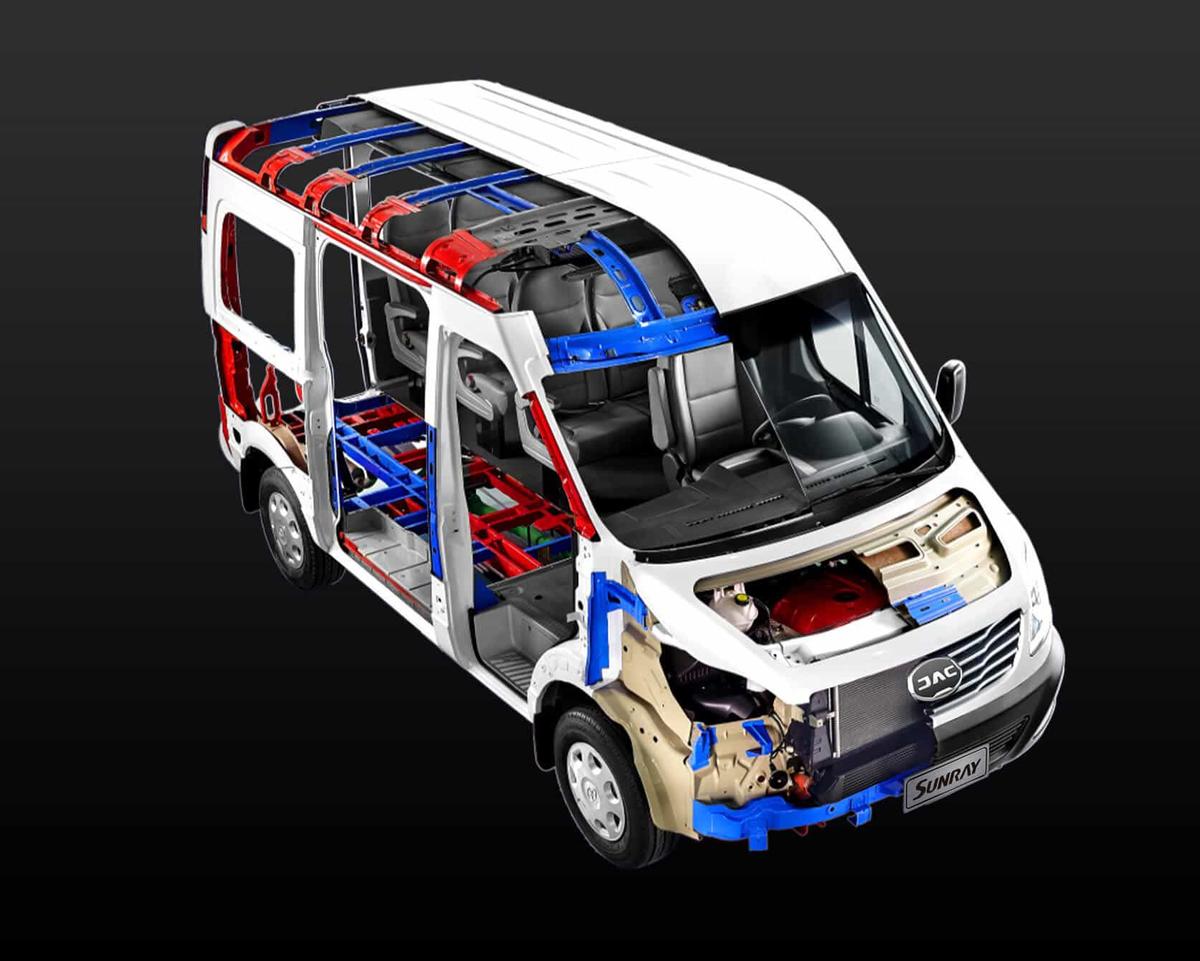 High rigidity frame body with highlighted structural components